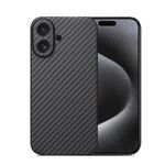 GIMENOHIG Ultra Thin and Lightweight Aramid Carbon Fiber Case for Apple iPhone 16 Plus Black