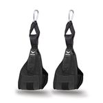 XTRIM Ab Slings for Beginners, Nylon-Padded, Heavy-Duty Straps with Steel Carabiner Lock for Abdominal Muscle Building & Arm Training (1 Pair, Black)