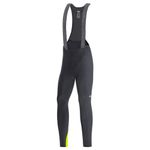 GORE WEAR Men's Thermal Cycling Bib Shorts with Seat Pad, C3, Black/Neon Yellow, L