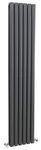 Hudson Reed HLA77 Revive | Modern Bathroom Vertical Designer Double Panel Radiator, 1800mm x 354mm, Anthracite