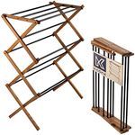 KADAX Wooden Standing Dryer, 7m² Drying Area, Space-Saving, Weatherproof, 2kg Load Capacity, Alloy Steel Wood, for Large Families, Indoor & Outdoor Use
