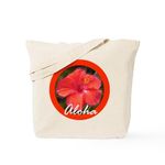 CafePress Aloha Hibiscus 1 Tote Bag Natural Canvas Tote Bag, Reusable Shopping Bag