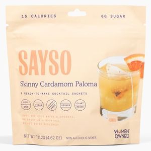 SAYSO Skinny Cardamom Paloma | The Original Craft Cocktail Tea Bag Mixer | Organic, Certified Gluten-free, Non-GMO |< 15 Cal, 0g Sugar, Steep in Cold Water & Spirits, For a Perfect Mocktail, 8 count