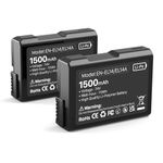 TQTHL 2 Packs N-EL14 EN-EL14A Battery Pack 1500mAh for Nikon Coolpix P7000, P7100, P7700, P7800, P8000 DSLR D3100, D3200, D3300, D3400, D5100, D5200, D5300, D5500, D5600, DF, D3