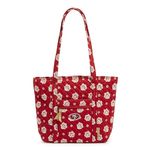 Vera Bradley Women's Cotton NFL Small Vera Tote Bag Handbag, San Francisco 49ers on Dark Red/Yellow Bandana