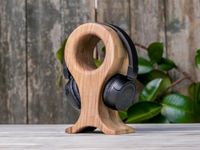 natureCRAFTS Wooden Headphone Holder for Gamers & Music Headphone Tabletop Stand for Computer Table Desk Organizer Headset Stand Internet Calling, 1 Pcs
