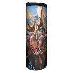 Tree-Free Greetings BT21915 Barista Tumbler Vacuum Insulated, Stainless Steel Travel Coffee Mug/Cup, 17 Ounce, Two Moose Selfie