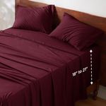 Bedsure Deep Pocket Full Size Bed Sheets Set - Fits Mattresses Up to 21 Inches Thick - 4 Piece Bed Sheets, Moisture Wicking, Soft & Cooling Bedsheets & Pillowcases, Easy & Secure Fit, Burgundy