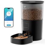 IMIPAW Automatic Cat Food Dispenser, WiFi Cat Feeder with APP Control for Pet Dry Food, Timed Pet Feeder Programmable, Dual Power Supply, Slow Feeder for Cats & Small Pets, Black