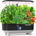 Hydroponics Growing System, Growell 16 Pods Indoor Garden with 28W Full Spectrum LED Grow Light, Auto Timer, 3 Smart Light Modes, 8L Large Herb Garden, Ideal Gardening Gift for Women, Men (Black)