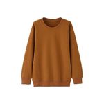 KISLOVE Little Boys Crewneck Sweatshirt Long Sleeve Solid Tops for Unisex Kids, Pullover for Toddler Boys，khaki160