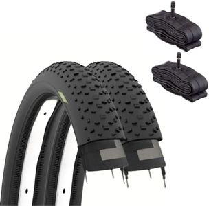 Ecovelò 26 x 4,0 (100-559) + pièces avec V.a Fat Bike Pneus VTT 2 26 x 4.0 X Unisexe, Noir, 26