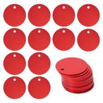 StayMax Round Aluminum Blank Tags Stamping Blanks Engraving Blanks 25 Pack (Red)