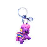 Cute Unicorn Cartoon 3D Silicone Hook Kawaii Keychain Keyring |Rubber School Bag Keychains | Bag Hanging Accessory |Gift Charms Keychain for Girls,Bike,Friend, Sister,Car | Cute Cat Dogs Keychains