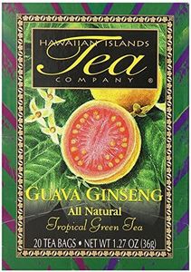 Hawaiian Islands Tea Company Guava Ginseng Green Tea, All Natural - 20 Teabags (1 Box)