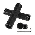 PLATT Bike Handlebar Grips Rubber Comfortable Bicycle Handle Grip for MTB/BMX with Plastic End Caps，Black…