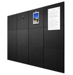 G Gamit Felt Wall Tiles Bulletin Board Large Cork Board Alternative 12 Pack 11.81”x11.81”x0.47” Felt Pin Board Tack Board with Safe Removable Adhesive Tabs for Home Office School 48x36(Black)