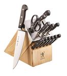 HENCKELS Classic Self Sharpening 14Piece Knife Block Set, Black and Silver, Dishwasher Safe, Triple Rivet, Serrated