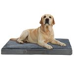 Nepfaivy Dog Bed Large Washable - Waterproof Orthopedic Dog Bed and Mattress for Dog Crate, 90×60×7.5cm Soft Medium Dog Bed with Removable and Washable Plush Covers, Dark Grey