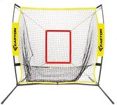 Easton XLP Baseball Softball Pitching + Batting Catch Net 5 FT 2020 Heavy Duty Netting + Double Stich for Durability Extra Large Catch Pocket Lightweight + Durable Frame Easy Set-Up, Multi, One Size (A153002)