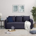 Wakefit Sofa | 1 Year Warranty | Sofa Set for Living Room, Sofa Set, Sofa 3 Seater, Wooden Sofa Set for Living Room, Couch Sofa for Living Room, Diwali Gifts - Solatio (Fabric, Purple Grey)