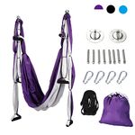 ZELUS Aerial Yoga Swing Hammock | Trapeze Set with Ceiling and Door Mounts, Hanging Straps, Hanging Kits | Silk Bodyfly Yoga Inversion Swing | Air Flying Swing for Aerial Exercise