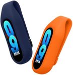 kwmobile 2x Clip Holders Compatible with Xiaomi Mi Band 10/9 / 8 - Clip-On Holder Replacement Set - Dark Blue/Orange