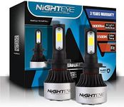 NIGHTEYE H7 LED Headlight Bulbs,High Brightness 72W 9000Lumens 6500K Xenon White Extremely Bright COB LED Chipsets H7 Headlight/Fog-light Conversion Kit(pack of 2)