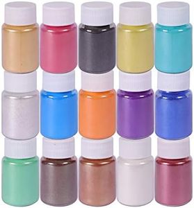 SEISSO Mica Powder, 15 Colors Mica Powder Pigment Natural Slime Pigments Resin in Bottle for Bath Bomb Dyes, Soap Making DIY, Crafts, Nails, Makeup, Painting, Candle Making (10g/0.35oz Each Color)