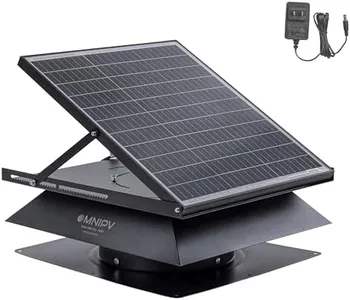 Smart Hybrid Solar Attic Exhaust Fan Pro–USA Engineered with German Tech, 2850 CFM 50W Solar Panel, 40-104℉ Thermostat, Cool & Dehumidify up to 4000 ft². Weatherproof Roof Vent for Home, Shed etc..
