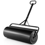 IRONMAX Lawn Roller, 30 Gallons/113 L Manual & Tow-Behind Steel Sod Roller w/Push Pull Handle, Lawn Rollers Tow Behind Water Filled for Yard, Park, Garden, Ball Field (30 Gallons, Black)