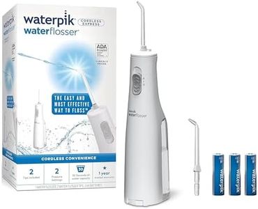 Waterpik Cordless Water Flosser, Battery Operated & Portable for Travel & Home, ADA Accepted Cordless Express, White WF-02C