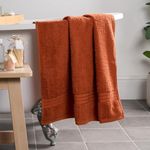 Brentfords Bath Towels Burnt Orange, Ultra Soft Feel 100% Cotton Towels Highly Absorbent Large Bath Towels for Adults Bathroom Essentials Shower Towel, 1 Piece