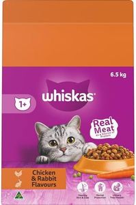 Whiskas Adult Chicken and Rabbit Flavour Dry Cat Food, 6.5 kg