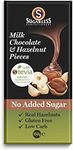 Sugarless Confectionery Milk Chocolate and Hazelnut Pieces with Stevia Chocolate Bar 100 g