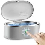 Ultrasonic Jewelry Cleaner Portable and Low Noise Ultrasonic Machine for Jewelry, Ring, Silver, Retainer, Eyeglass, Watches, Coins, 500ML, 45KHz Ultrasound Cleaner Machine by VCUTECH (Light Grey)