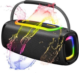 Bluetooth 5.4 Speakers, 6000mAh Portable Wireless Speaker, 36H Playtime, White Elephant Gifts for Adults, Stocking Stuffers for Teens Boy Girl, IPX7 Waterproof, Speaker with Multi-Color Rhythm Lights