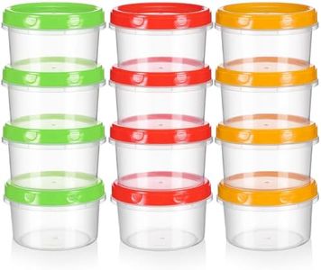 12 Pack 8oz Small Containers with Lids, Reusable Plastic Dressing Containers for Snack and Puree Salad Dressing Container to Go Deli Containers Freezer Condiment Containers Dishwasher Safe BPA Free