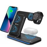 7SEVEN® 3 in 1 Wireless Charger for Phone iWatch AirPods Charging Station 18w Max of Multiple Devices Suitable for iOS Products which are comptaible with Fast Wireless Charging Feature