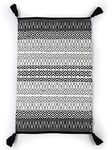 SASHAA WORLD Handwoven Cotton Rug, Rug for Bedroom, Kitchen, Living Room, Doorway, Multipurpose Rug(60X90 cm, Black and Grey)