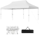 SPOTRAVEL 3m x 6m Pop Up Gazebo, UPF50+ Waterproof Marquee Gazebo Canopy Tent with Carrying Bag, Outdoor 3-Level Height Adjustable Party Tent Shelter for Garden Patio Beach (without Sides, White)