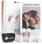 Vibes High Fidelity Ear Plugs - Invisible Earplugs for Music Concerts, Musicians, Motorcycles, Airplanes, Raves, and Work - Noise Reduction and Hearing Protection - Fits All Ears - Orange