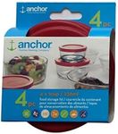 Anchor Hocking Food Storage Replacement Lid 1 Cup/236 ml, set of 4, red round