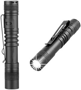 1 Pack Mini Torch Battery Powered, LED Pen Flashlight Pocket Size Torches Focus Small Penlight Keyring with Clip Waterproof for Hiking Camping Hunting Fishing Dog Walking Power Cuts Inspection Repair
