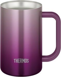 Thermos JDK-601C PL Vacuum Insulated Jug, Purple, 20.3 fl oz (600 ml), Dishwasher Safe, Magic Bottle Structure, Hot and Cold Insulation, Beer Stein