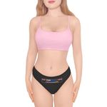 Littleforbig Custom Printing Design Add Your Own Women's Soft Cotton Underwear Comfortable Hipster Brief Thong Panty Black M