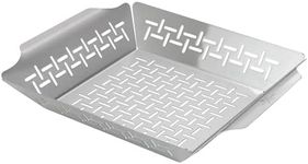 Little Griddle - GT-135 Grill Basket, High sidewalls with built-in handles, Heavy Duty, Stainless Steel Material and Vented Design, Durable and Easy to Clean - Silver