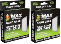 Duck Max Strength Double Sided Nano Tape - Reusable Strong Adhesive Tape - Washable Removable Gel Tape - Wall Safe (Pack of 2)