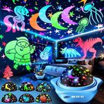 One Fire Night Light Kids Toys, 6 Films+78 Projection Options Star Projector for Bedroom, Rechargeable Night Light Projector,360°Rotating Sensory Lights for Bedroom,Baby Sensory Toys for Babies Gifts