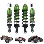 Front & Rear Shock Absorber for 1/10 Traxxas Slash Shocks,4PCS Aluminum Assembled RC Shock Damper for 1/10 4x4 4WD 2WD Rustler Stampede Bandit,Short Course Racing Truck Upgrade Part,Green,Replace 5862